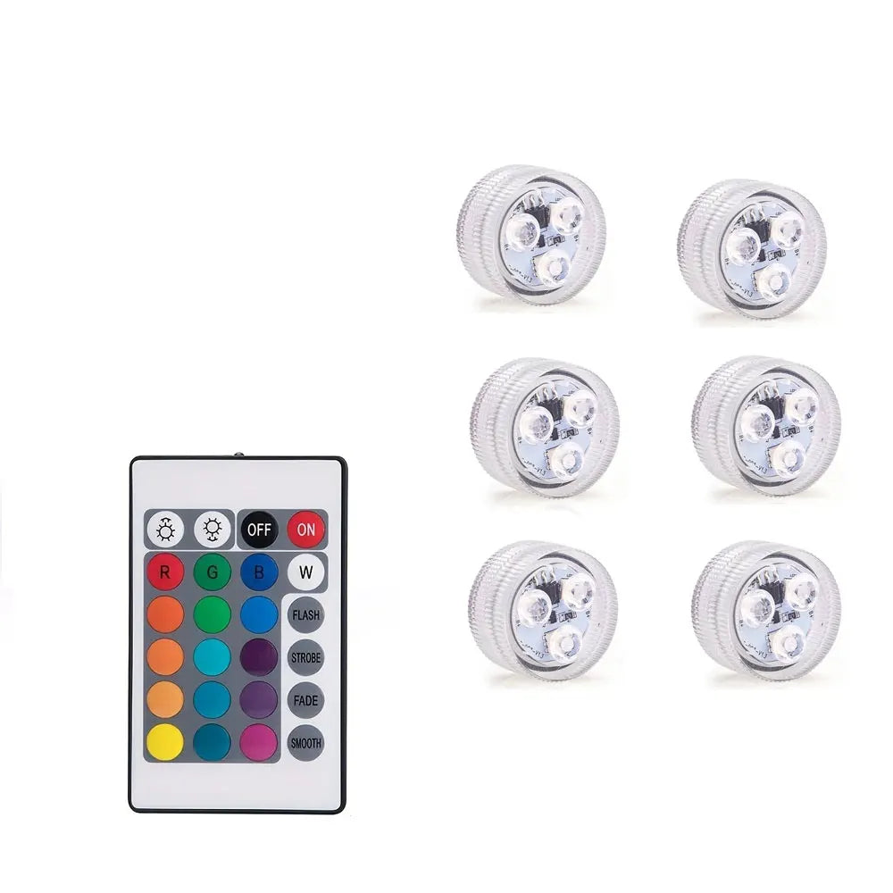 Mini LED Tea Lights with Remote Decorative Submersible Lamps