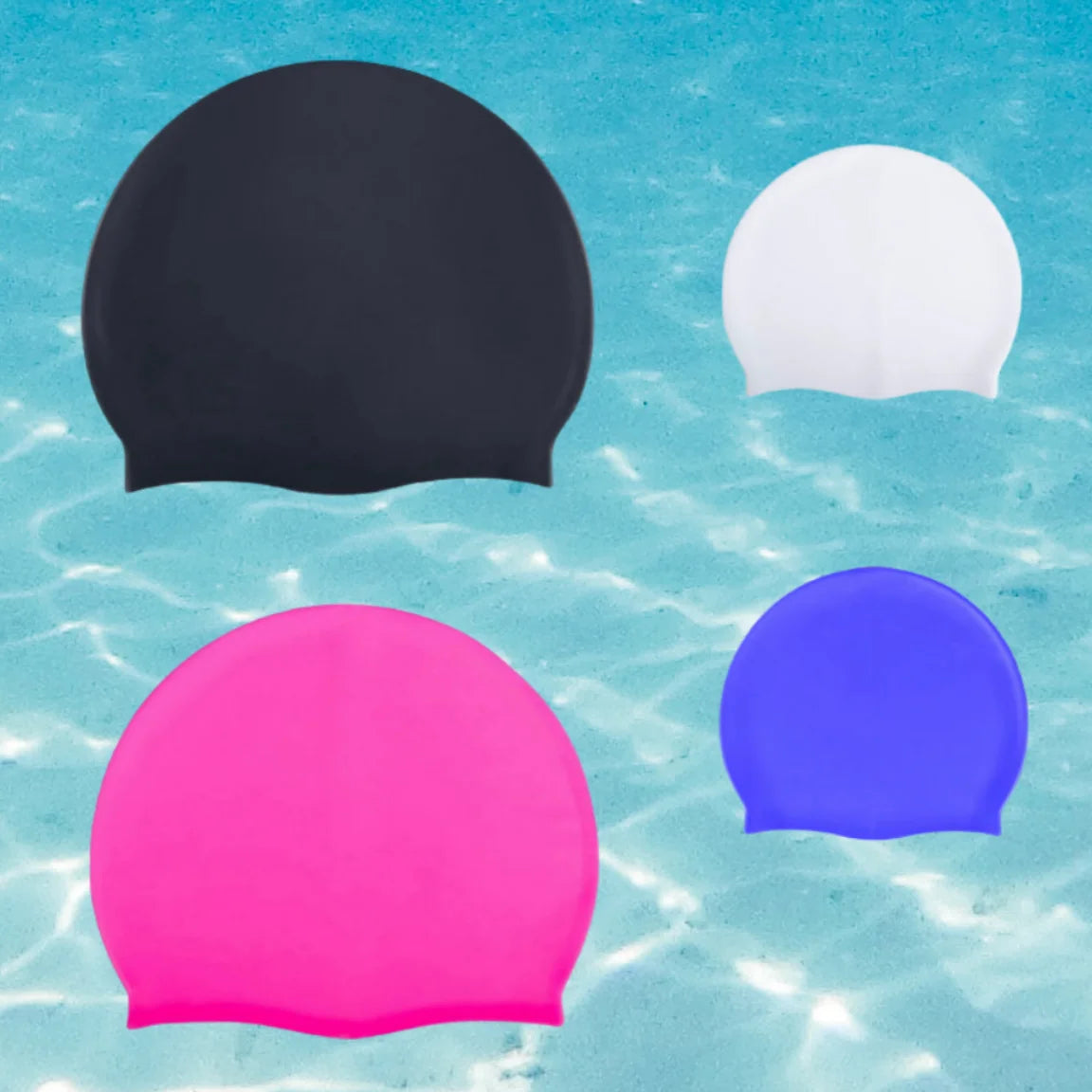 Large Silicone Swimming Cap Waterproof Ear Protection for Long Hair