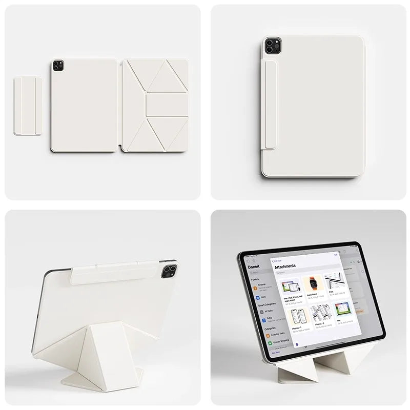 Magnetic Smart Folio Case for iPad Air Pro 13 Mini A17 Pro Cover