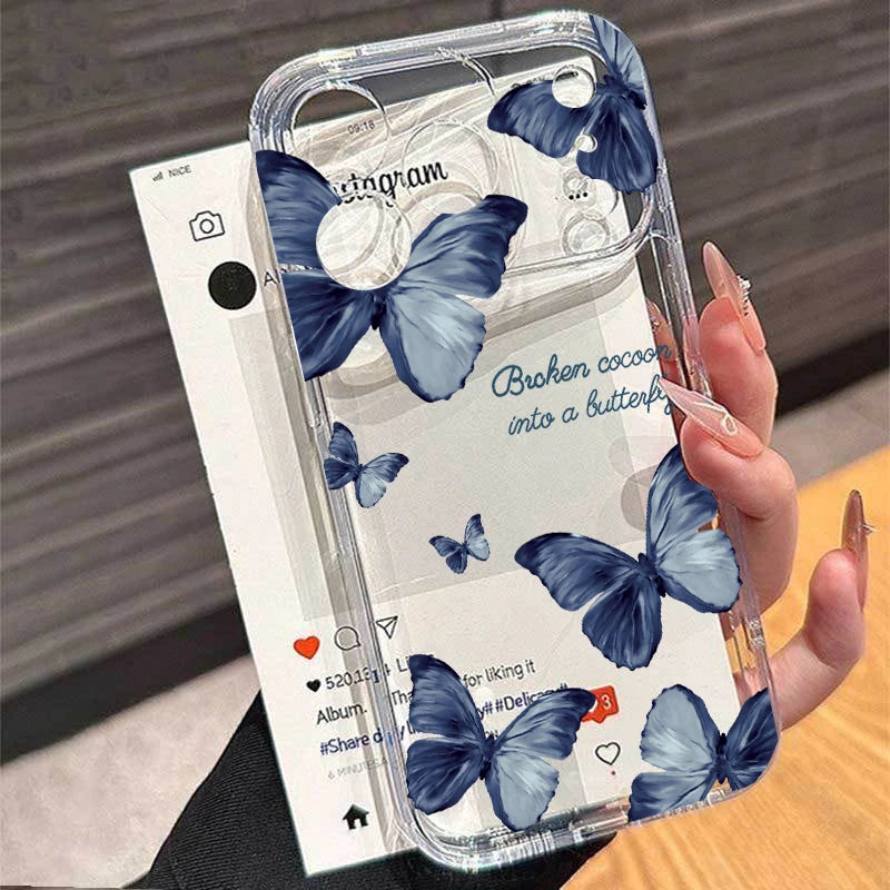 Butterfly Clear Case for Samsung A16 A26 A36 A56 S23 S24 S25 S26 Ultra