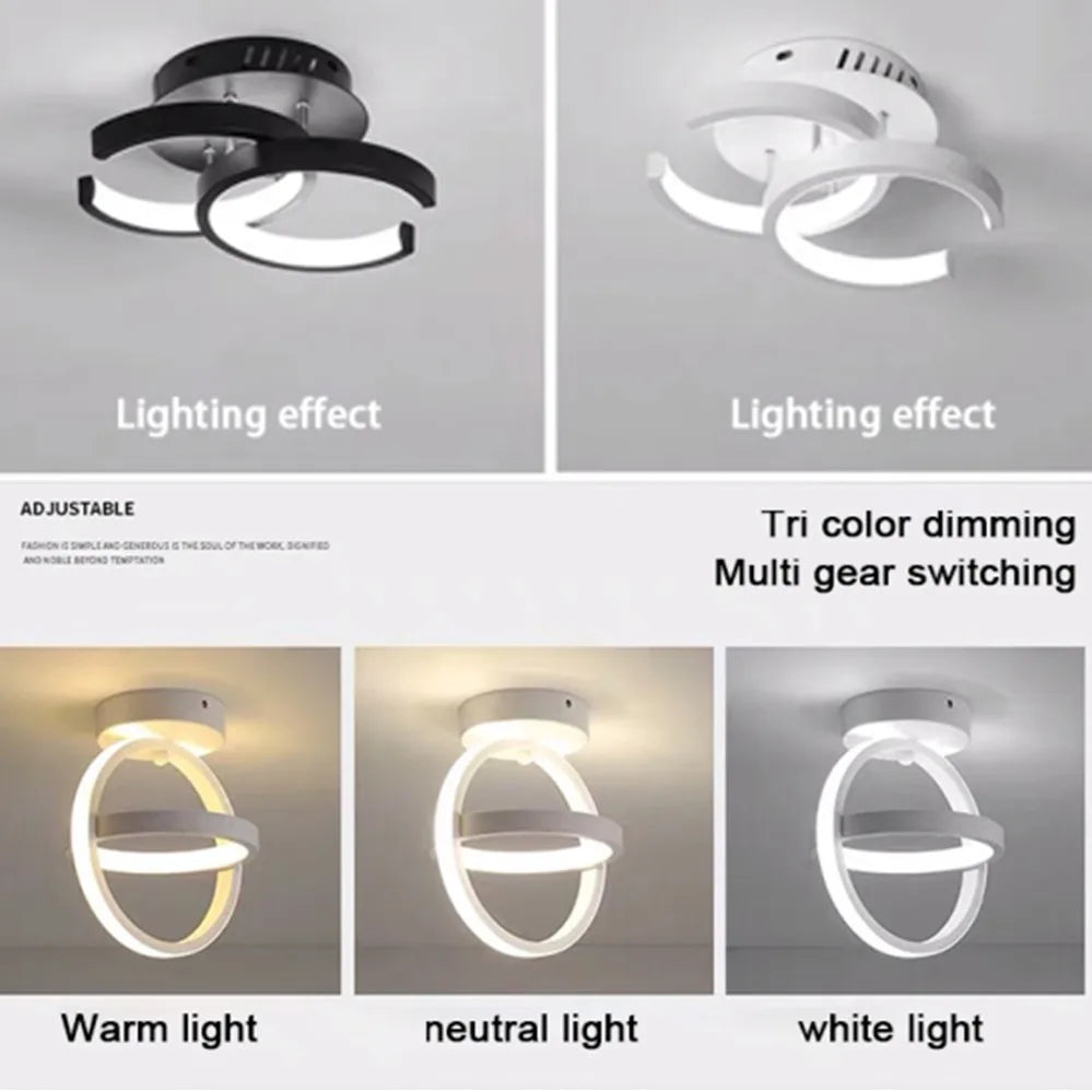 Modern 2 Rings LED Ceiling Light Creative Ceiling Lamp