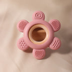 Baby Wooden Flower Teether Food Grade Silicone Toy