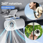 Clip-On Car Fan UK 100-Speed 360° USB Rechargeable Fan