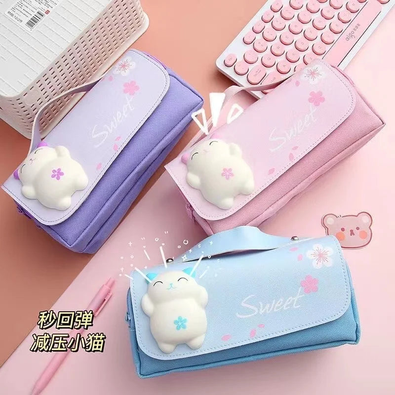 3D Kawaii Pencil Case Cute Waterproof Decompression Pen Pouch