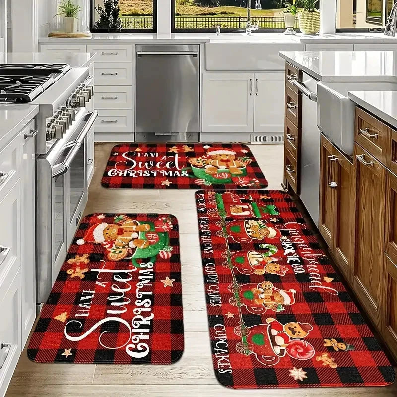 Christmas Cookies Tree Floor Mat Non-Slip Kitchen & Home Decor Rug Main image
