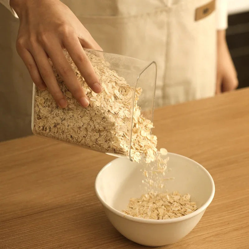 Sealed Grain Storage Jar with Scale Airtight Kitchen Food Container