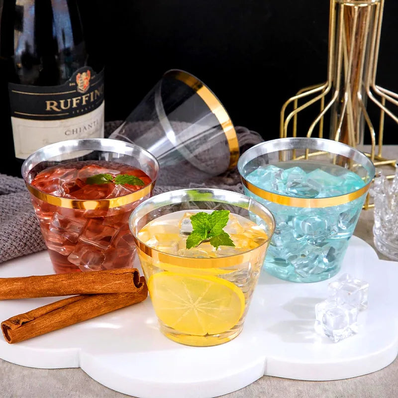 25PCS Disposable Champagne Cups Clear Party Plastic Drinking Cups