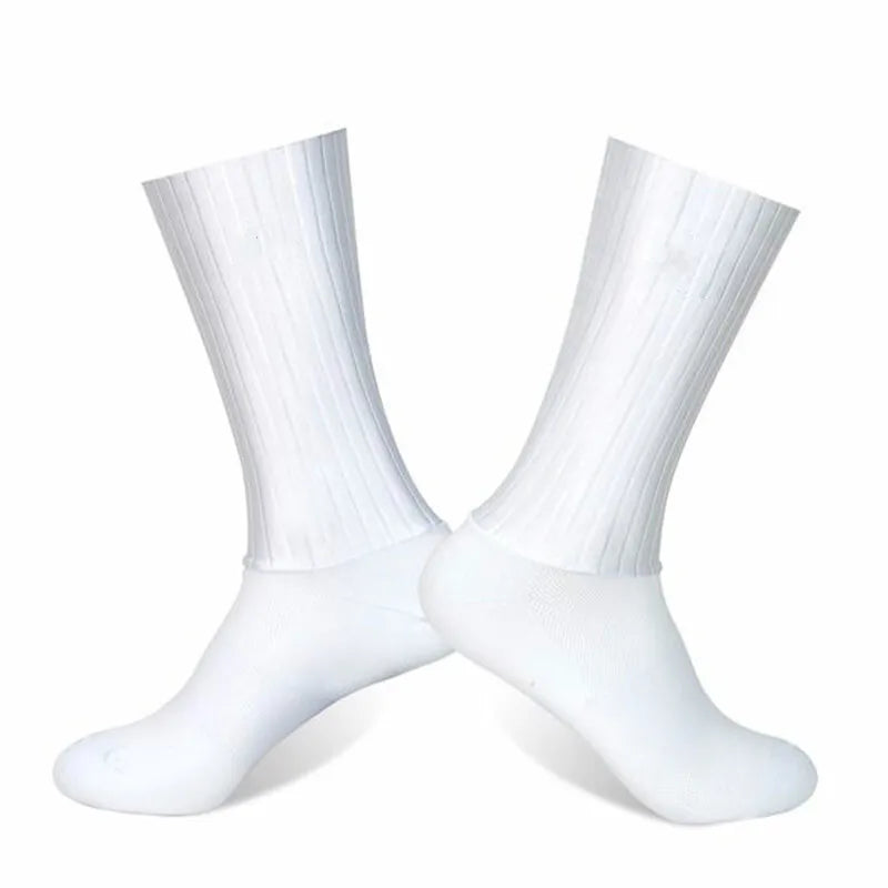 Aero Cycling Socks Men Anti-Slip Silicone Breathable Summer Bike Socks