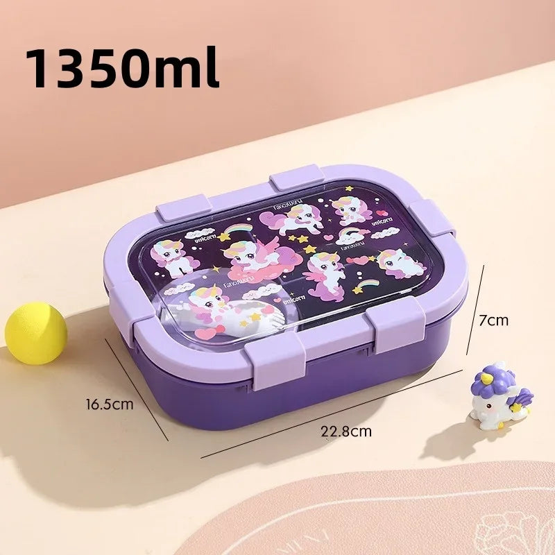 Cartoon Lunch Box 1000/1350ML Sealed Leakproof Bento Food Container
