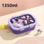Cartoon Lunch Box 1000/1350ML Sealed Leakproof Bento Food Container