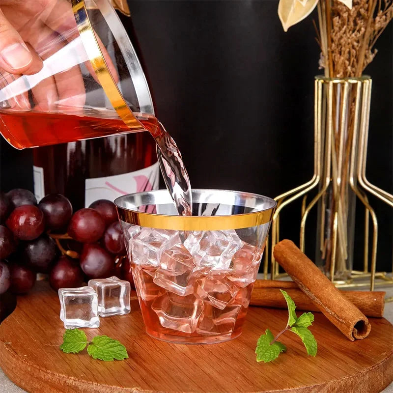 25PCS Disposable Champagne Cups Clear Party Plastic Drinking Cups