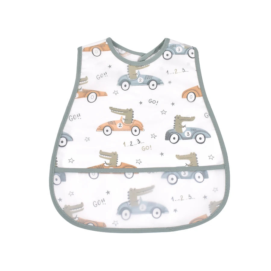 Cartoon EVA Waterproof Baby Bib with Pocket Feeding Apron