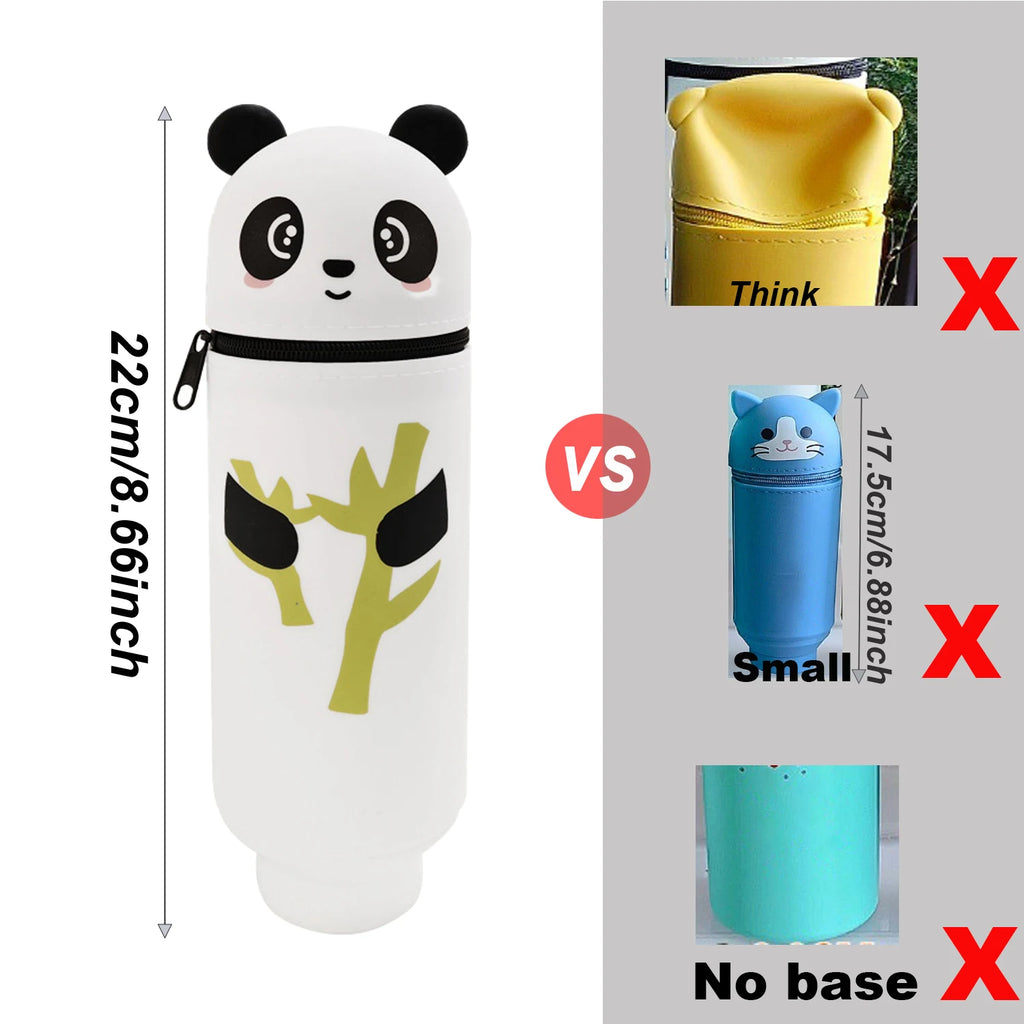 Cute Animal Silicone Pencil Case 2-in-1 Zipper Pen Pouch