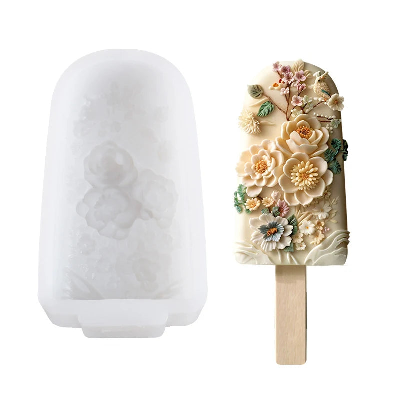 Silicone Flower Popsicle Mold – Easy Release Floral Ice Cream Maker