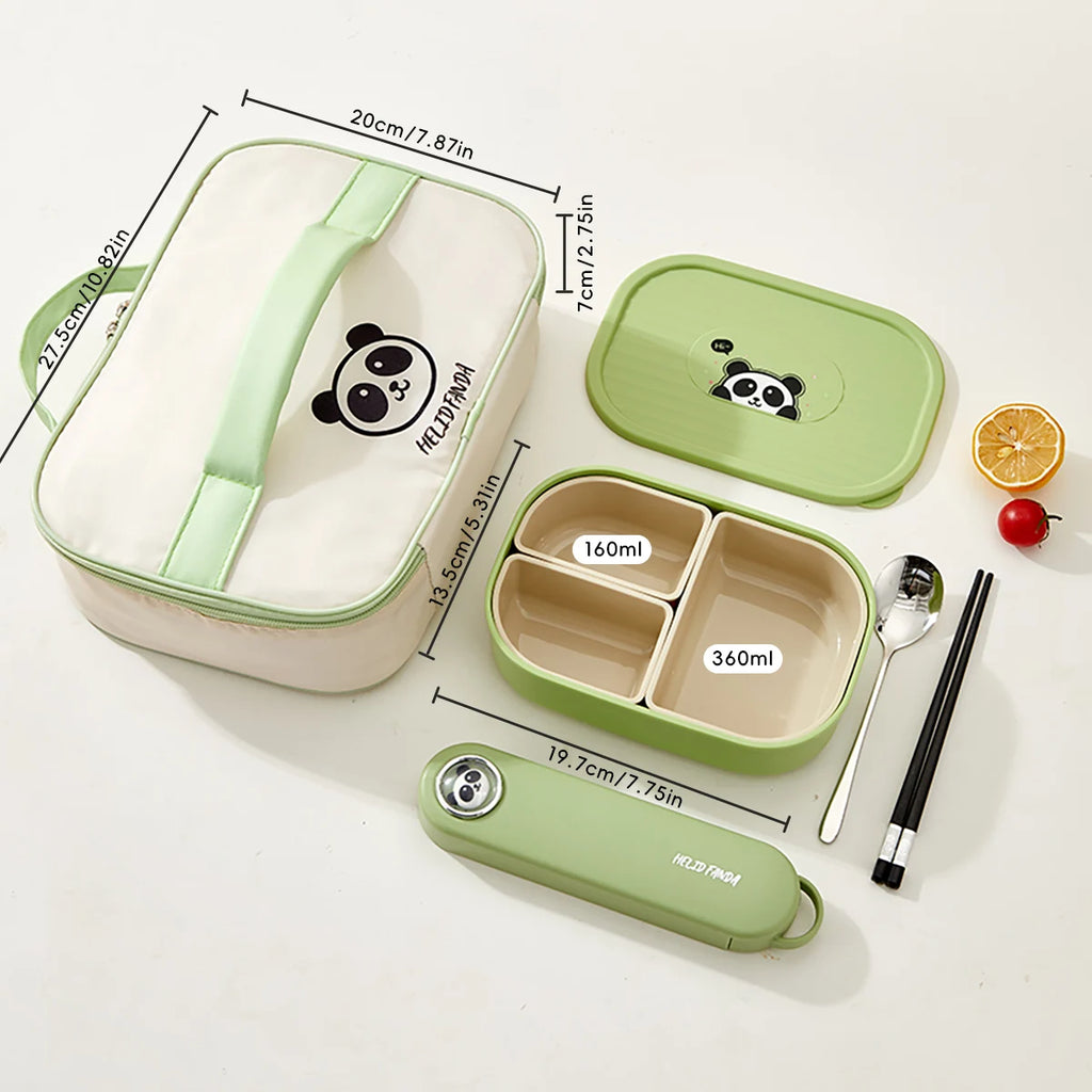 WORTHBUY 3 Grid Lunch Box Microwave Safe Detachable Bento Container