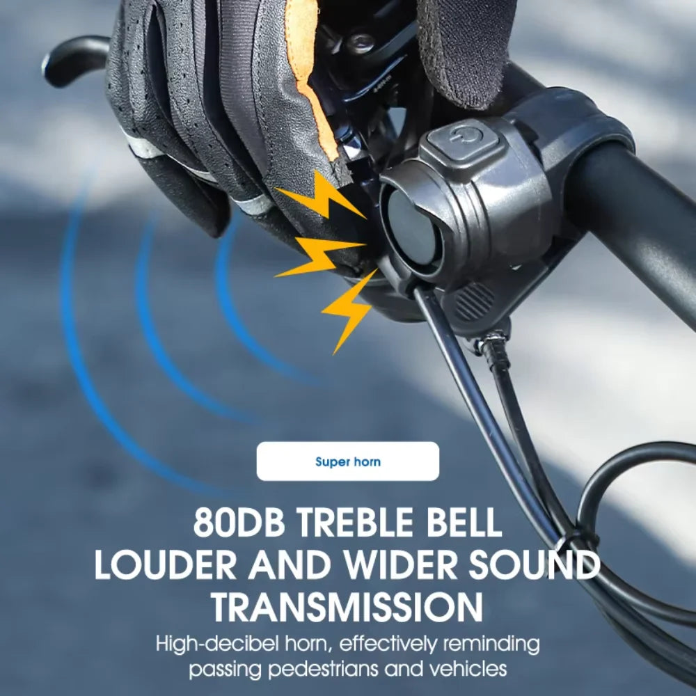 WEST BIKING USB Rechargeable Electric Bike Bell Safety Warning Horn