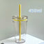 450ml Straw Cup Reusable Transparent Plastic Coffee Tumbler