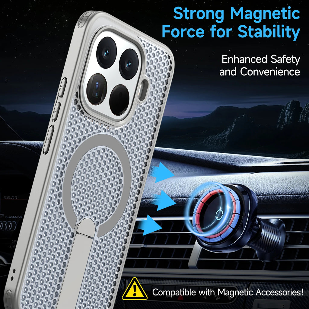 MagSafe Cooling Stand Case for Xiaomi 14T 15T 17T Poco X7 Pro Cover