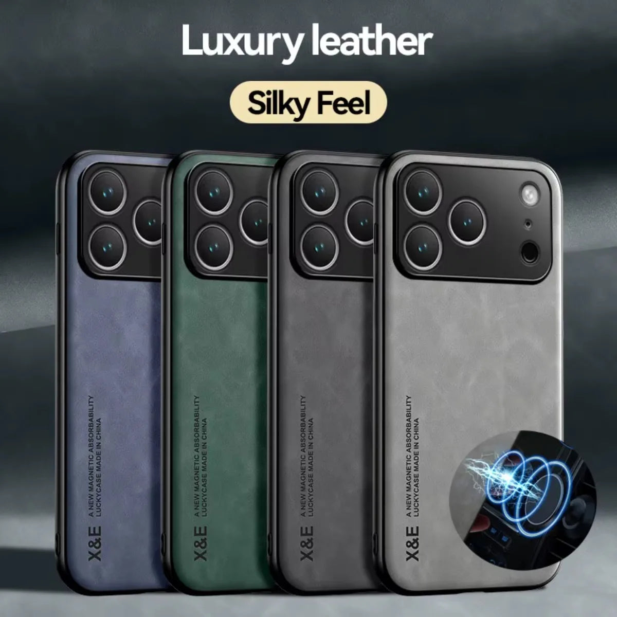 Premium Leather Magnetic Case for iPhone 17 16 15 14 13 Pro Max
