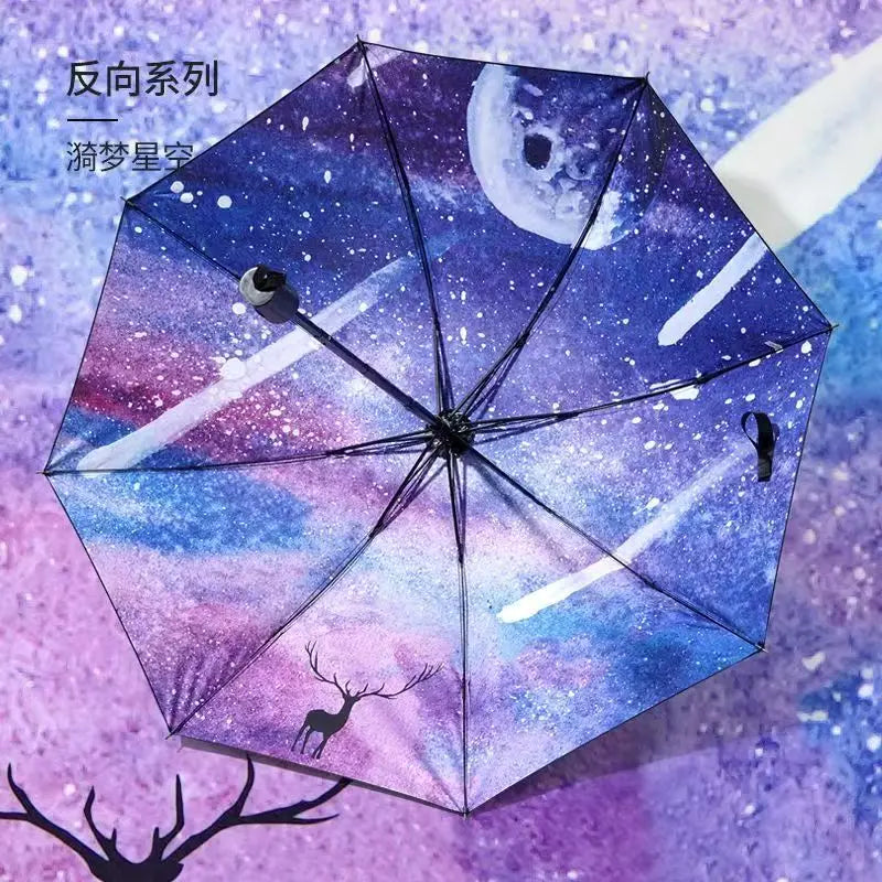 Buy Blue Sky Clouds Folding Umbrella UV Protection Parasol