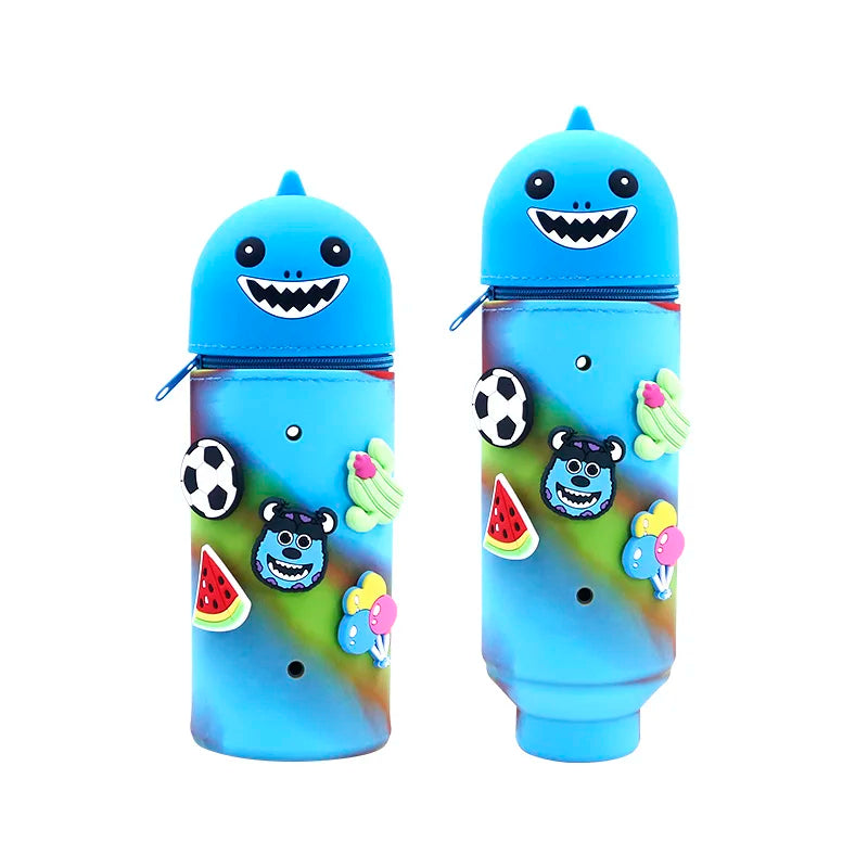 Cute Animal Silicone Pencil Case 2-in-1 Zipper Pen Pouch