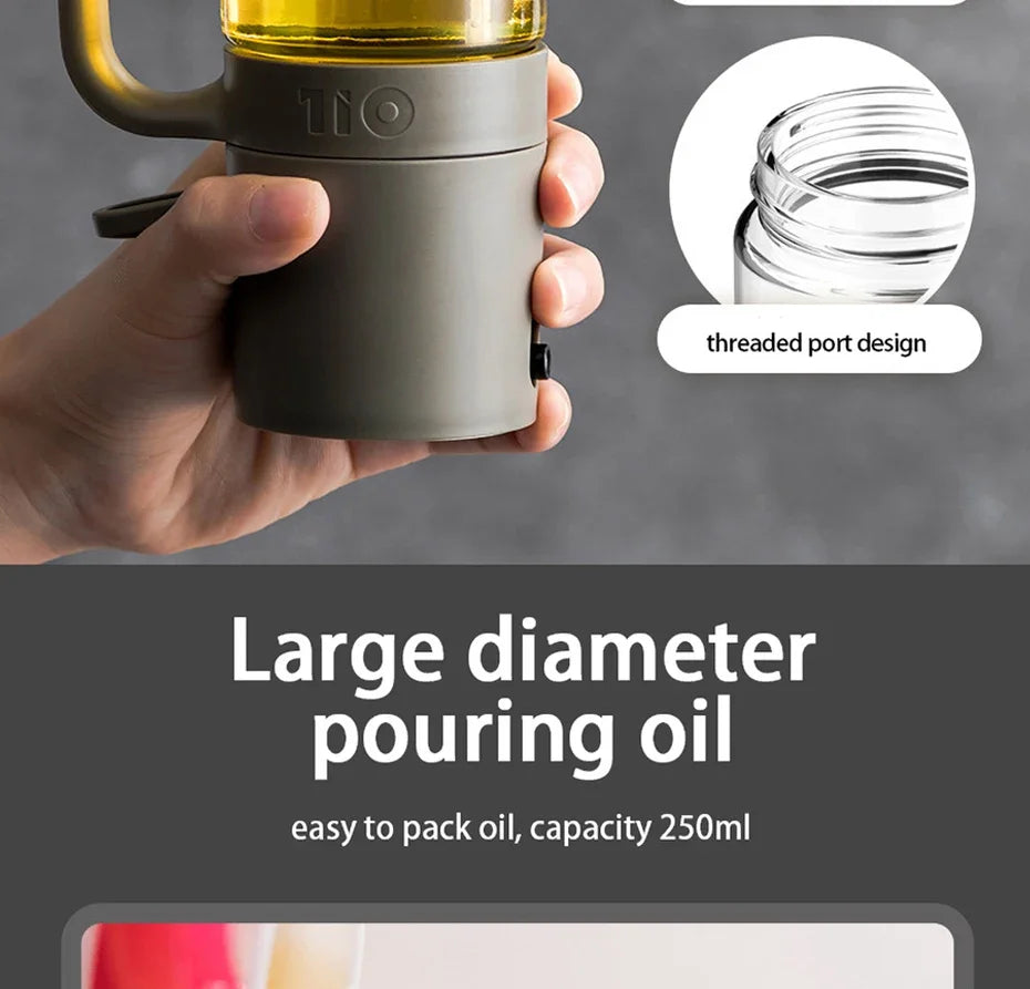 250ml Oil Spray Bottle Glass Olive Oil Sprayer for Cooking