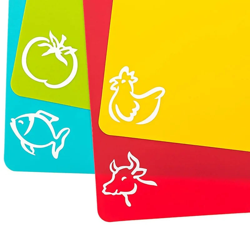 4PCS Flexible Cutting Mats Non-Slip Chopping Boards