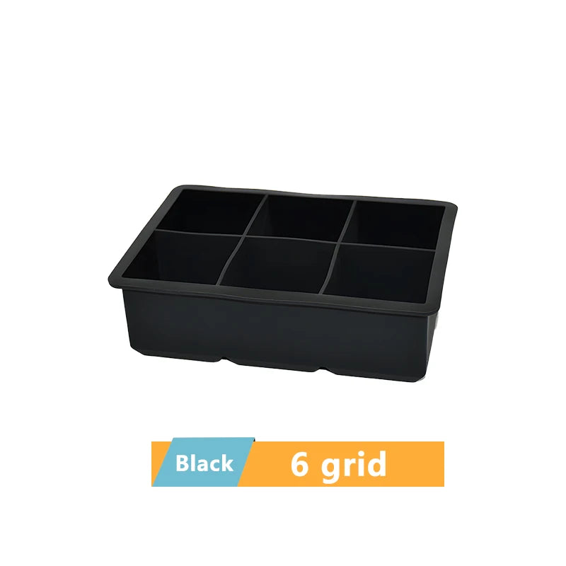Large Silicone Ice Cube Tray Jumbo Square Ice Maker Mold (4–24 Grid)