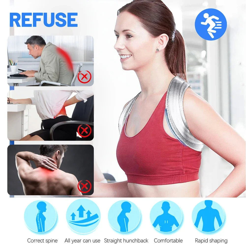 Back Posture Corrector Belt Brace Shoulder Support Spine Align