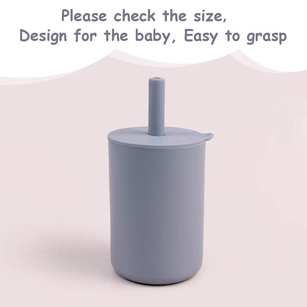 Baby Silicone Straw Cup BPA Free Toddler Water Bottle