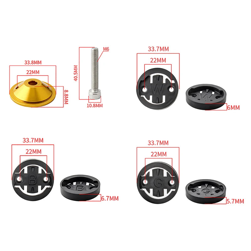 Bike Computer Mount Adapter Handlebar Stem Top Cap GPS Holder