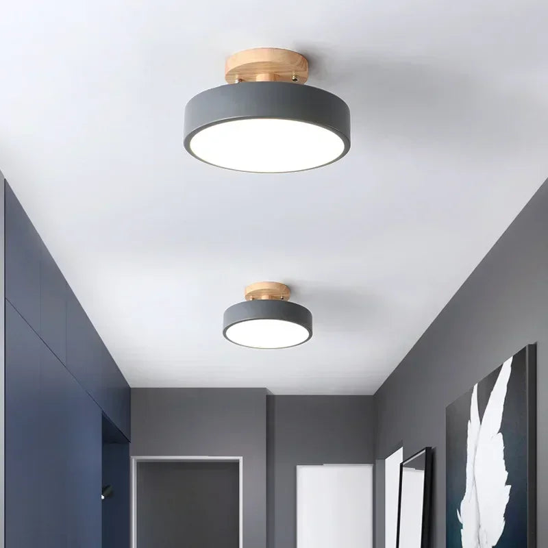 Nordic Wood Ceiling Lamp for Hallway & Bedroom Décor