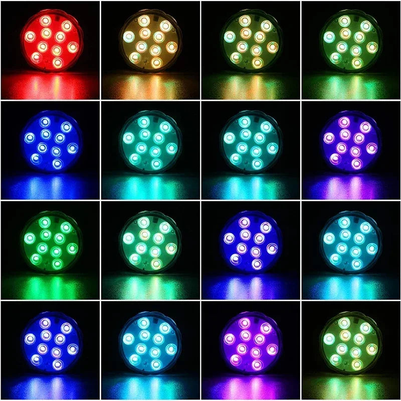 Submersible LED Pool Lights Waterproof RGB with Remote