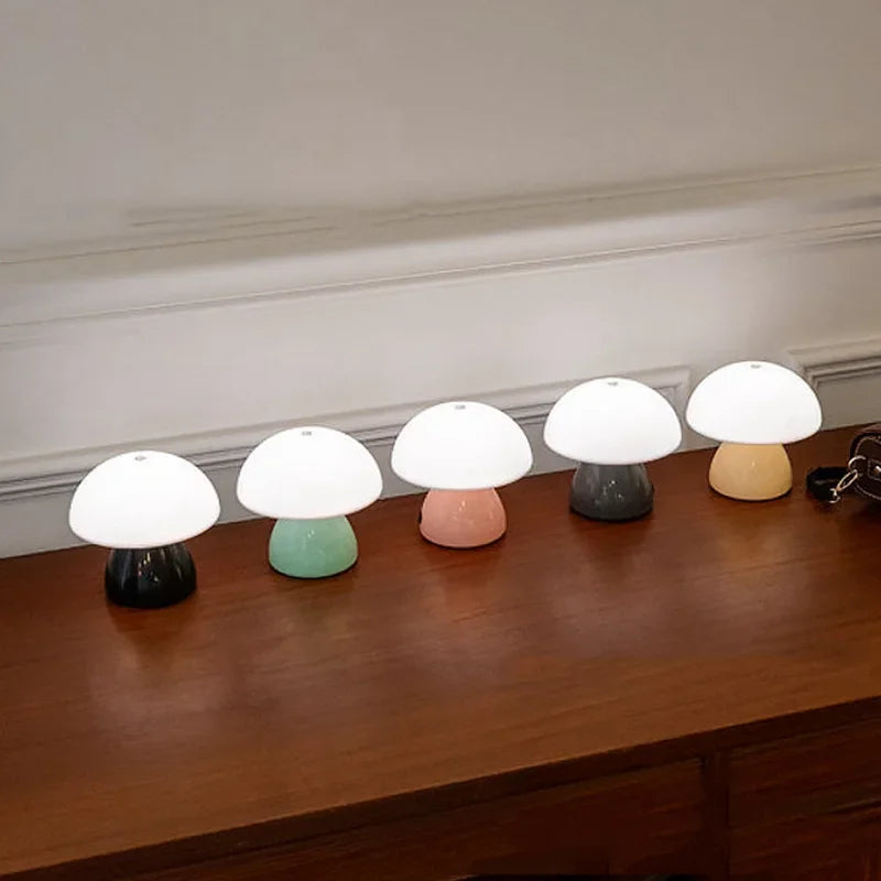 Mushroom LED Table Lamp Touch Dimming Night Light