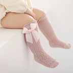 Baby Girl Knee High Lace Socks Soft Cotton Bow Socks 0-3Y