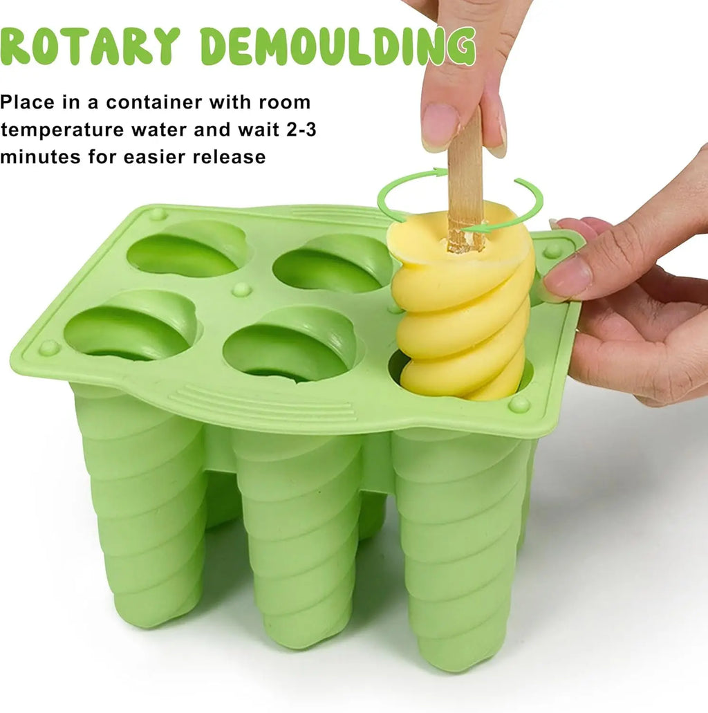 DIY Silicone Popsicle Mold 6-Cavity – Reusable Ice Cream & Ice Pop Maker