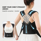 Black Posture Corrector Belt Adjustable Back Brace Shoulder Support