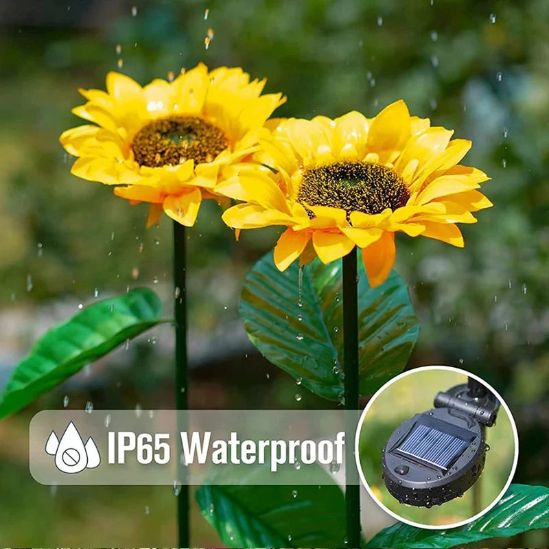 Solar Sunflower LED Garden Lights for Waterproof Lawn Decor