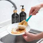 Black Dish Soap Dispenser Set Refillable Kitchen Sink Soap & Detergent Bottles