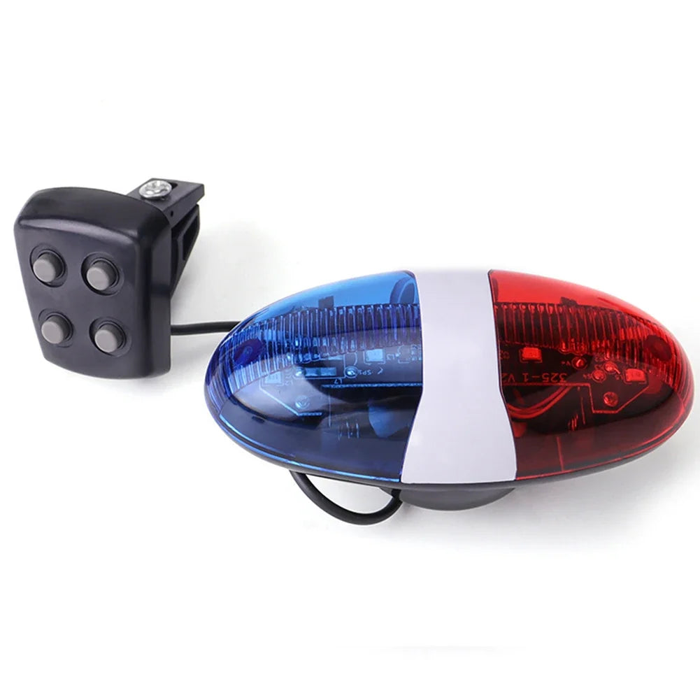LED Bicycle Bell Horn 6 LED Bike Light with 4 Sound Modes