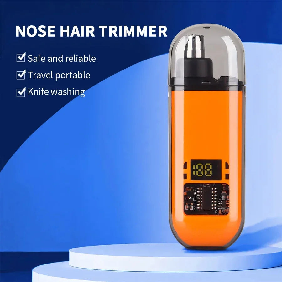 2-in-1 Electric Ear and Nose Hair Trimmer Painless Eyebrow Clipper Men