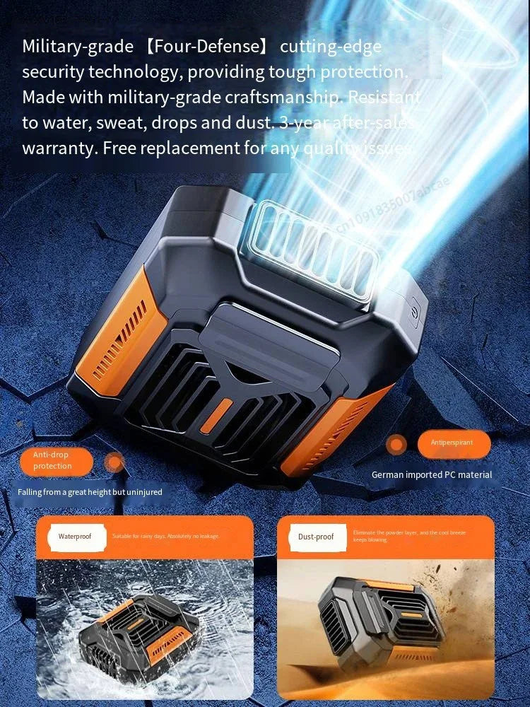HOMFISH Belt Clip Fan Portable Wearable USB Fan & Power Bank