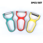 3Pcs Stainless Steel Vegetable Peeler Set – Potato & Fruit Cutter Grater Tool