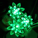 Solar Lotus Flower Fairy Lights Outdoor Garden Decor