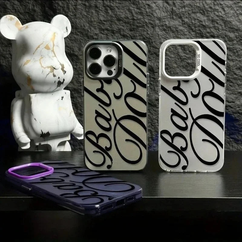 Creative Letter Print Case for iPhone 11 12 13 14 15 16 17 Air