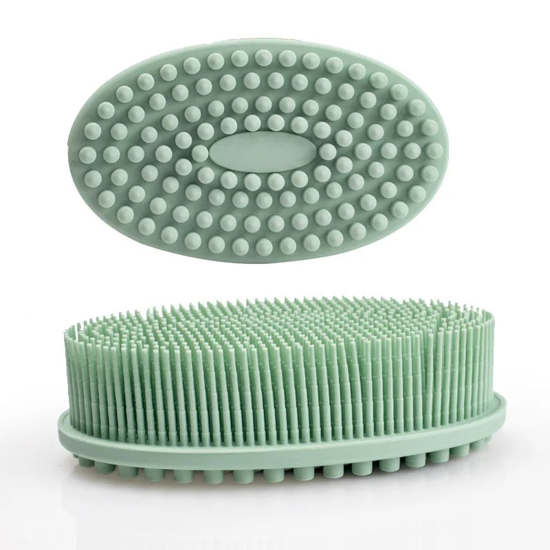 Baby Double-Sided Bath Brush Soft Silicone Hair & Body Brush