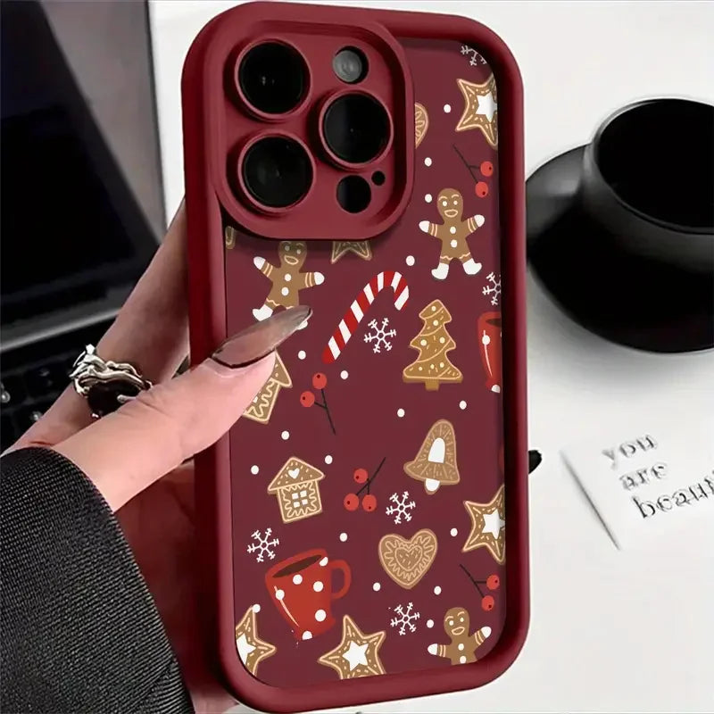 Cute Christmas Phone Case for iPhone 11 12 13 14 15 16 17 Pro Max