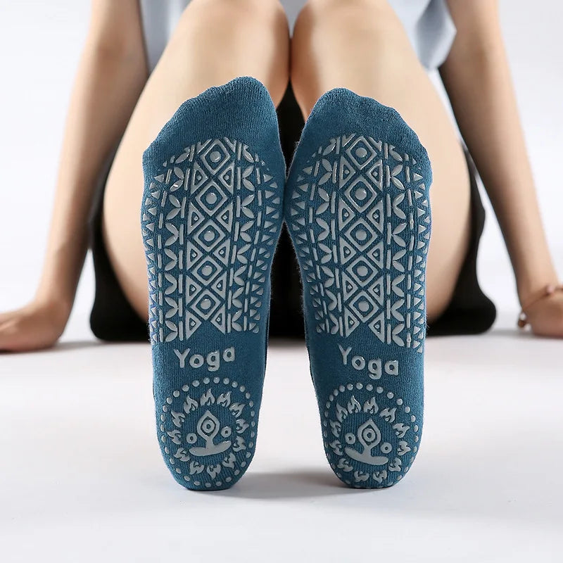 Women Non Slip Yoga Grip Socks Pilates Ballet Dance Cotton Sport