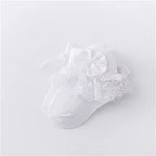 Newborn Baby Girl Lace Socks Princess Bow Cotton Socks 0-24M