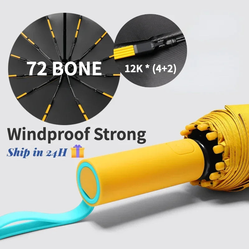 Buy Super Strong 72-Bone Windproof Folding Umbrella